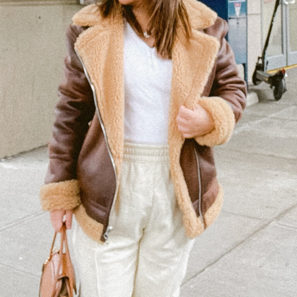 Zara faux fur leather Jacket